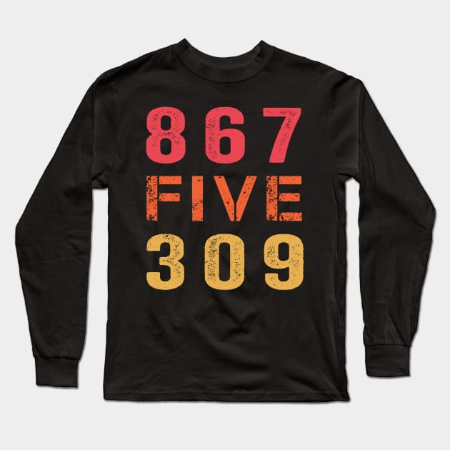 Retro Vintage Eighties Tee 8675309 Nostalgic and Funny 80's Long Sleeve T-Shirt by ValareanCie